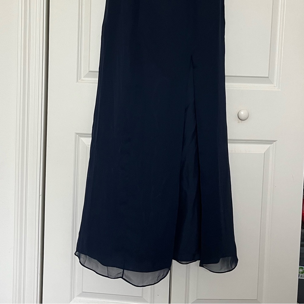 AFTER SIX Midnight Ruffle Sleeve V Neck Mermaid Dress with Slit - Picture 10 of 11